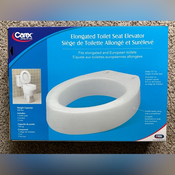 BRAND NEW in box: Elongated Raised Toilet Seat - Picture 1 of 9